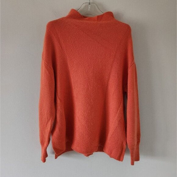 REISS | Orange Mock Neck Long Sleeve Pullover Sweater sz M - Picture 1 of 4